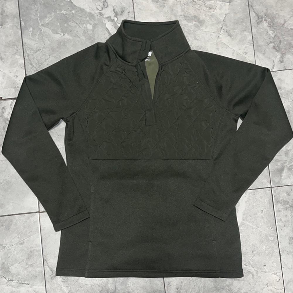 Dark Green Quarter-Zip Pullover